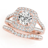 Cushion Halo Round Center Engagement Ring (50848-E-A)