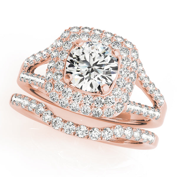 Cushion Halo Round Center Engagement Ring (50848-E-B)