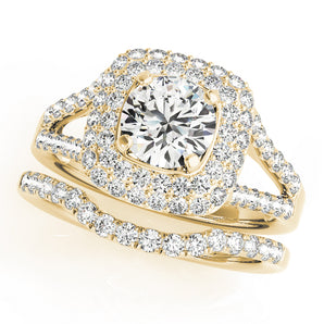 Cushion Halo Round Center Engagement Ring (50848-E-B)
