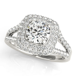 Cushion Halo Round Center Engagement Ring (50848-E-B)