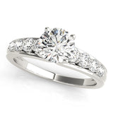 Round Single Row Prong Set Engagement Ring