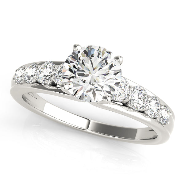 Round Single Row Prong Set Engagement Ring