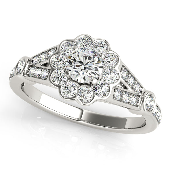 Round Halo Engagement Ring