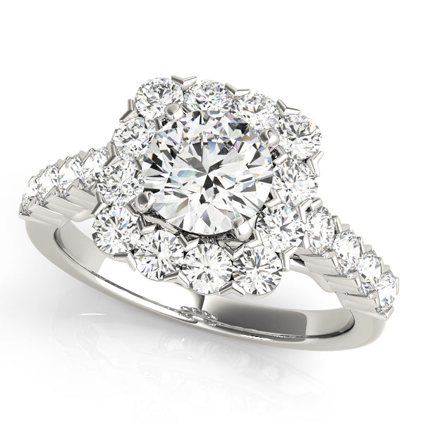 Round Halo Engagement Ring