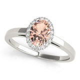 Halo Oval Engagement Ring (50916-E)