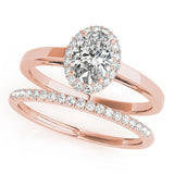 Halo Oval Engagement Ring (50916-E)