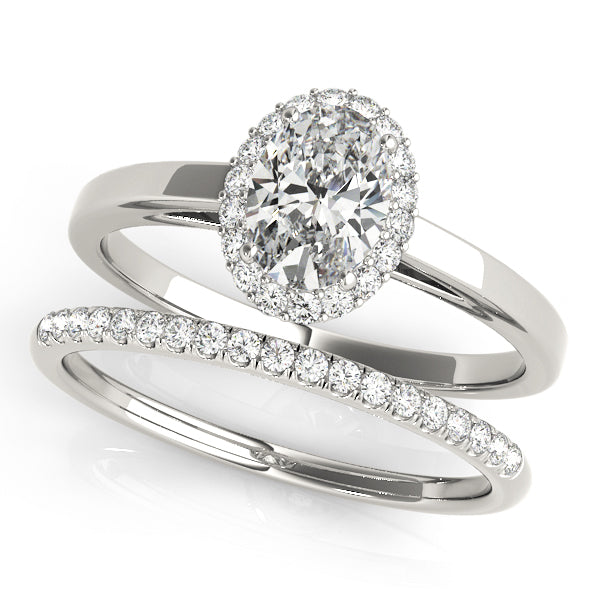 Halo Oval Engagement Ring (50916-E)