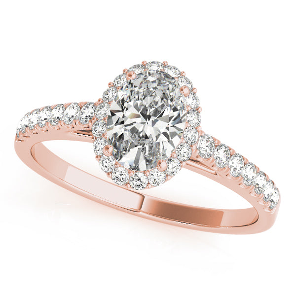 Halo Oval Engagement Ring (50917-E)