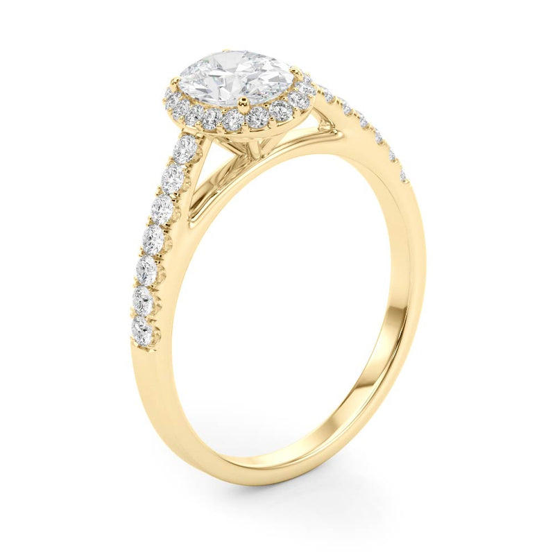 Halo Oval Engagement Ring (50917-E)