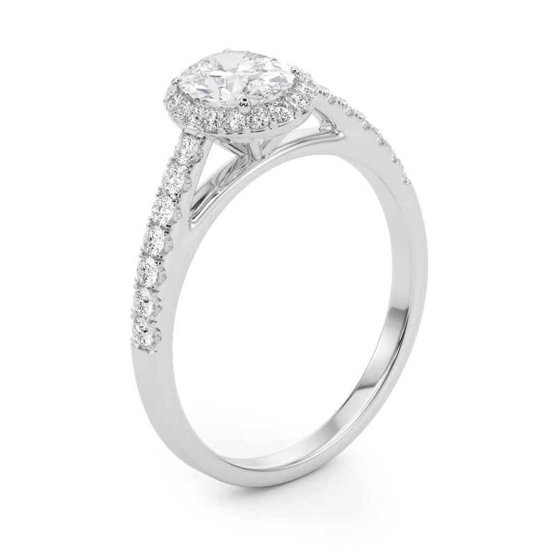 Halo Oval Engagement Ring (50917-E)