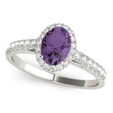 Halo Oval Engagement Ring (50917-E)