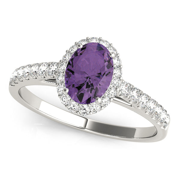 Halo Oval Engagement Ring (50917-E)