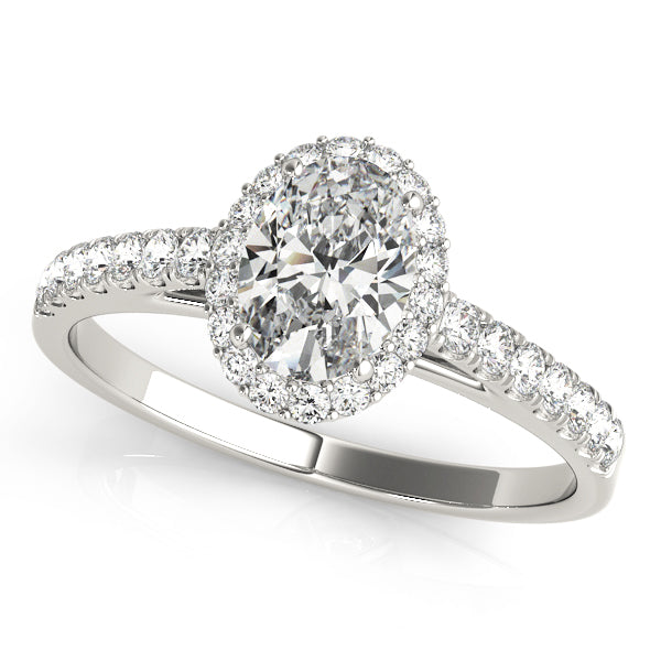 Halo Oval Engagement Ring (50917-E)