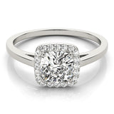 Halo Square & Cushion Engagement Ring (50918-E-8)