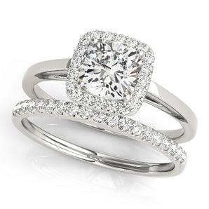 Halo Square & Cushion Engagement Ring (50918-E-6)
