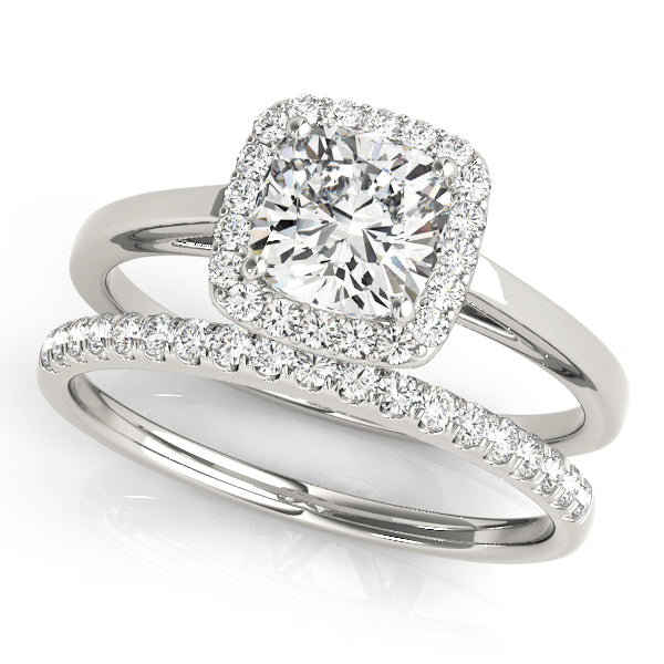 Halo Square & Cushion Engagement Ring (50918-E-7)