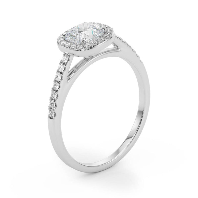Halo Square & Cushion Engagement Ring (50919-E-5)