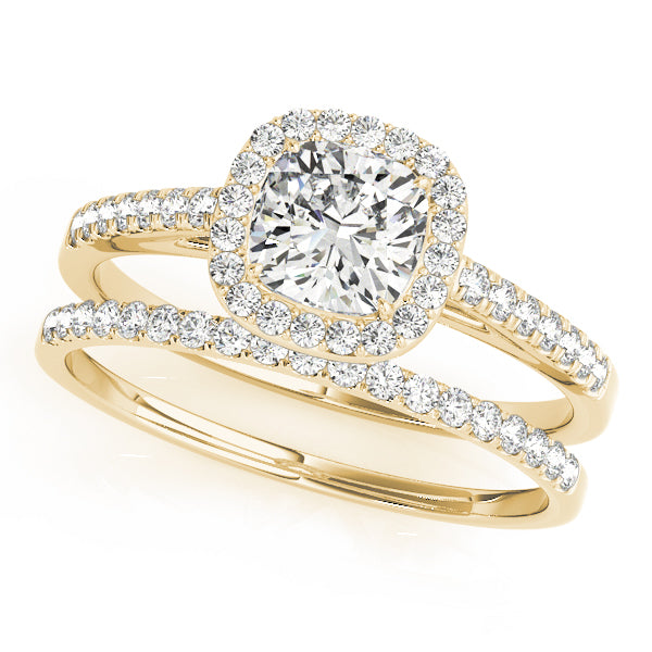 Halo Square & Cushion Engagement Ring (50919-E-9)