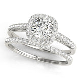 Halo Square & Cushion Engagement Ring (50919-E-9)