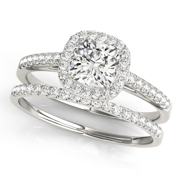 Halo Square & Cushion Engagement Ring (50919-E-9)
