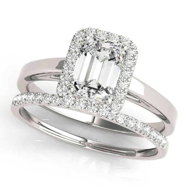 Halo Emerald Engagement Ring (50920-E)