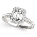 Halo Emerald Engagement Ring (50921-E)