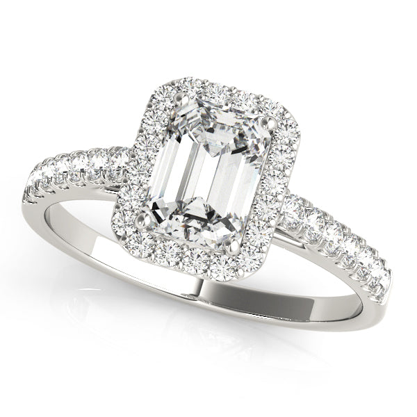 Halo Emerald Engagement Ring (50921-E)