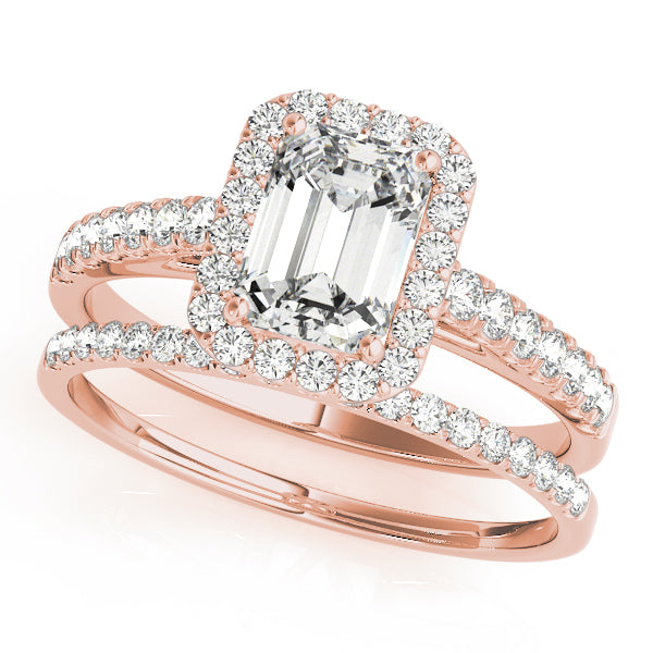 Halo Emerald Engagement Ring (50921-E)