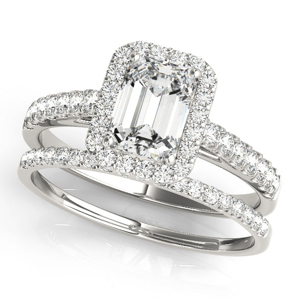 Halo Emerald Engagement Ring (50921-E)