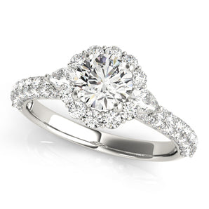 Round Pave Mult Row Engagement Ring