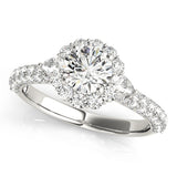 Round Pave Mult Row Engagement Ring
