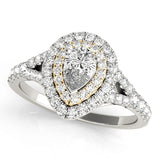 Pear Halo Engagement Ring (50950-E)