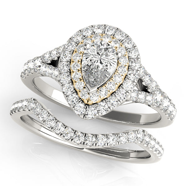 Pear Halo Engagement Ring (50950-E)