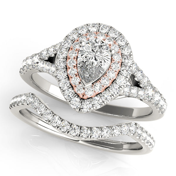 Pear Halo Engagement Ring (50950-E)