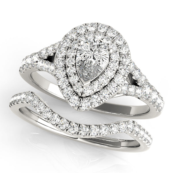 Pear Halo Engagement Ring (50950-E)