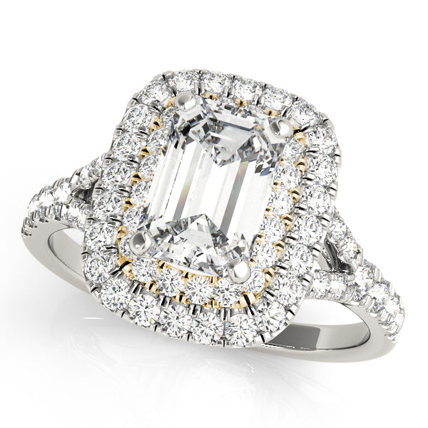 Emerald Cut Halo Engagement Ring (50951-E)