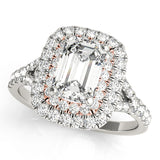 Emerald Cut Halo Engagement Ring (50951-E)