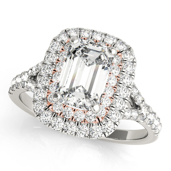 Emerald Cut Halo Engagement Ring (50951-E)