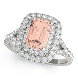 Emerald Cut Halo Engagement Ring (50951-E)