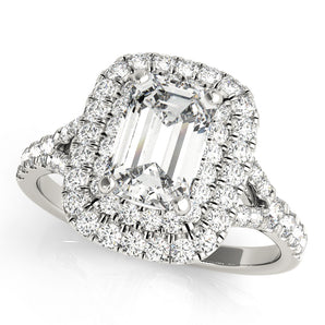 Emerald Cut Halo Engagement Ring (50951-E)