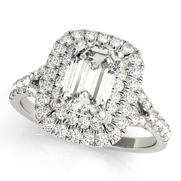 Emerald Cut Halo Engagement Ring (50951-E)