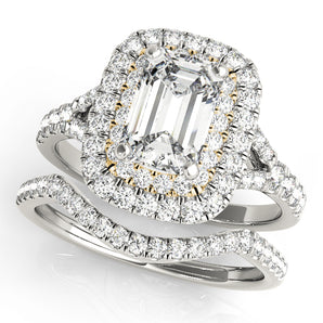 Emerald Cut Halo Engagement Ring (50951-E)