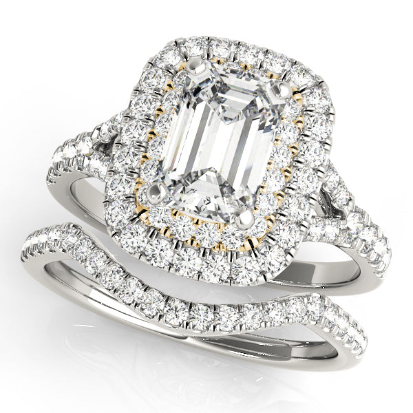 Emerald Cut Halo Engagement Ring (50951-E)