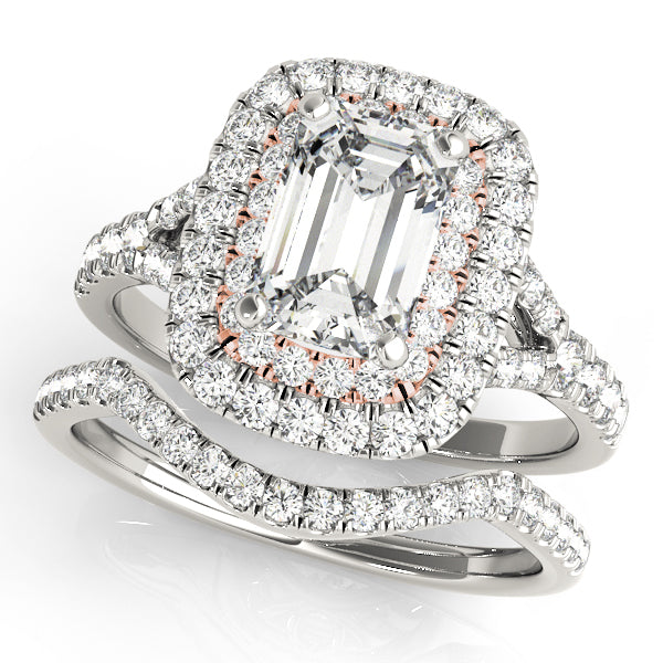 Emerald Cut Halo Engagement Ring (50951-E)