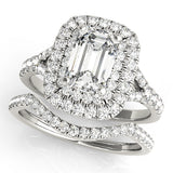 Emerald Cut Halo Engagement Ring (50951-E)
