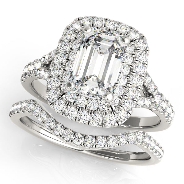 Emerald Cut Halo Engagement Ring (50951-E)