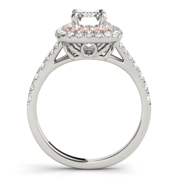 Emerald Cut Halo Engagement Ring (50951-E)
