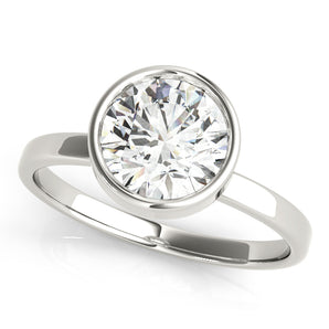 Round Bezel Solitaire Engagement Ring