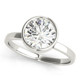 Round Bezel Solitaire Engagement Ring