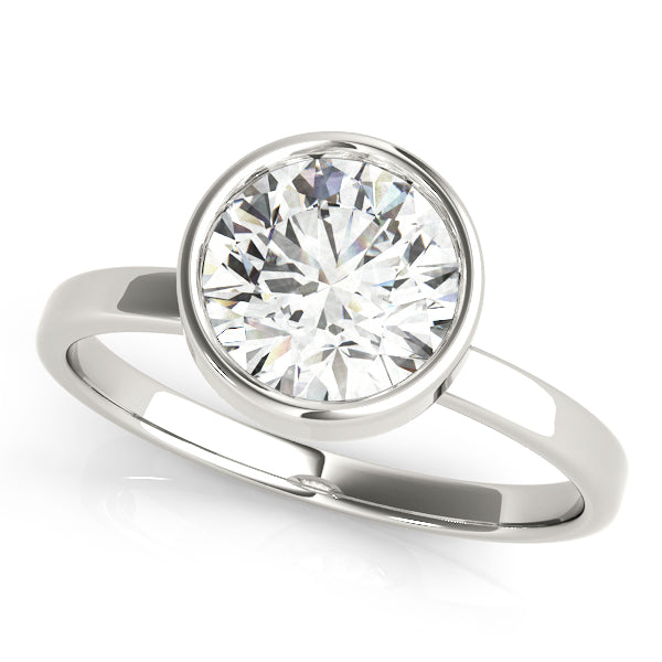 Round Bezel Solitaire Engagement Ring